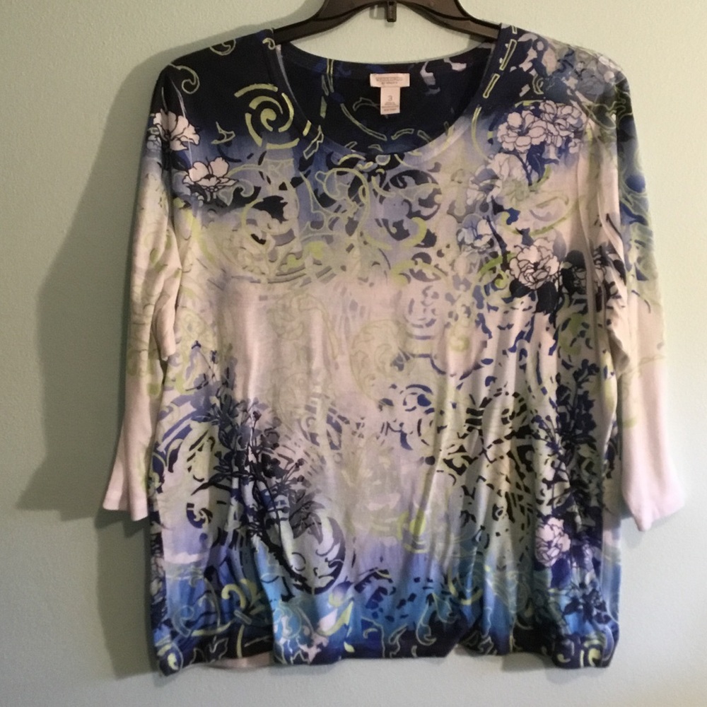 Weekends by Chico’s Floral Print Knit Women's Top